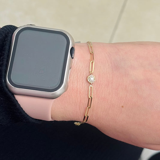 Half Paperclip Diamond Bracelet