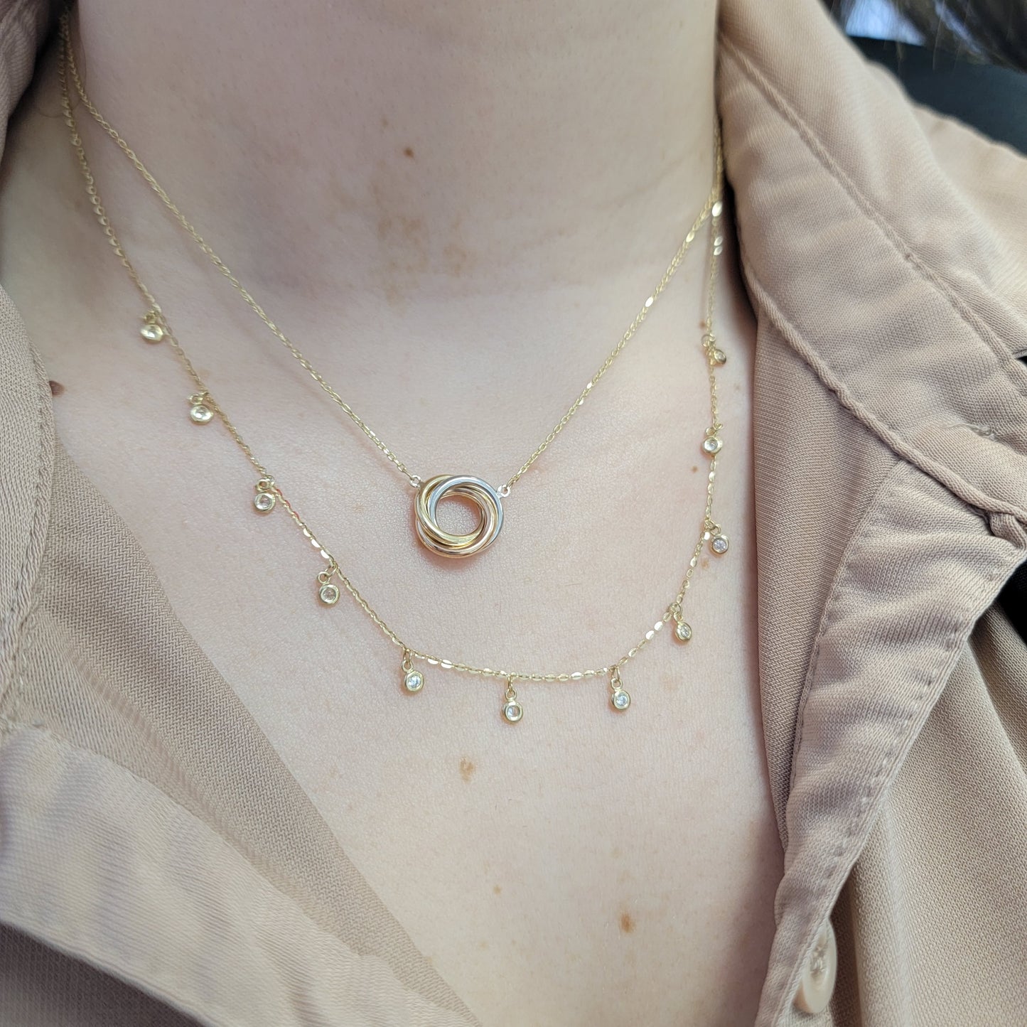 Tricolor Love Knot Necklace