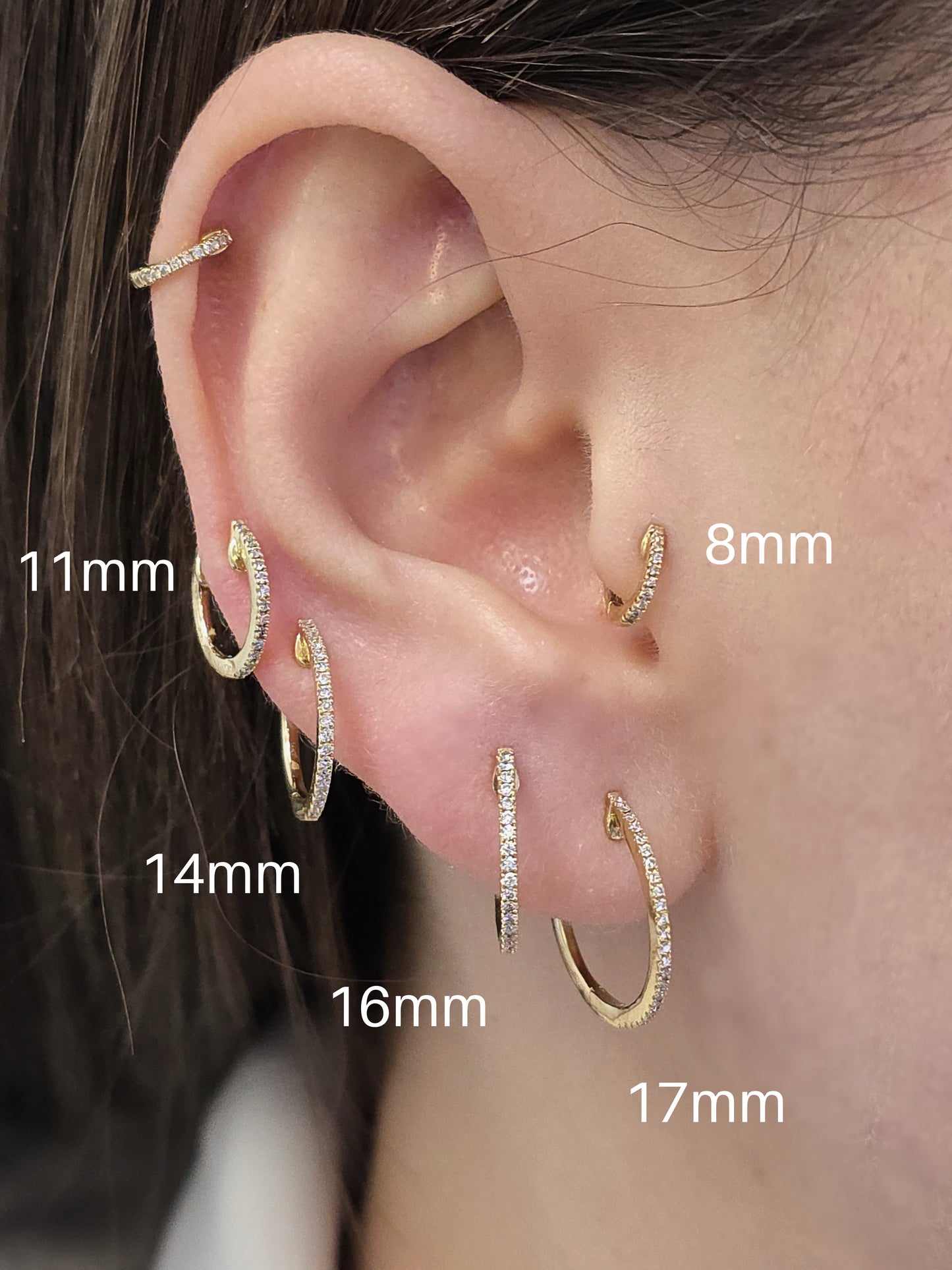 16mm Thin Diamond Huggies