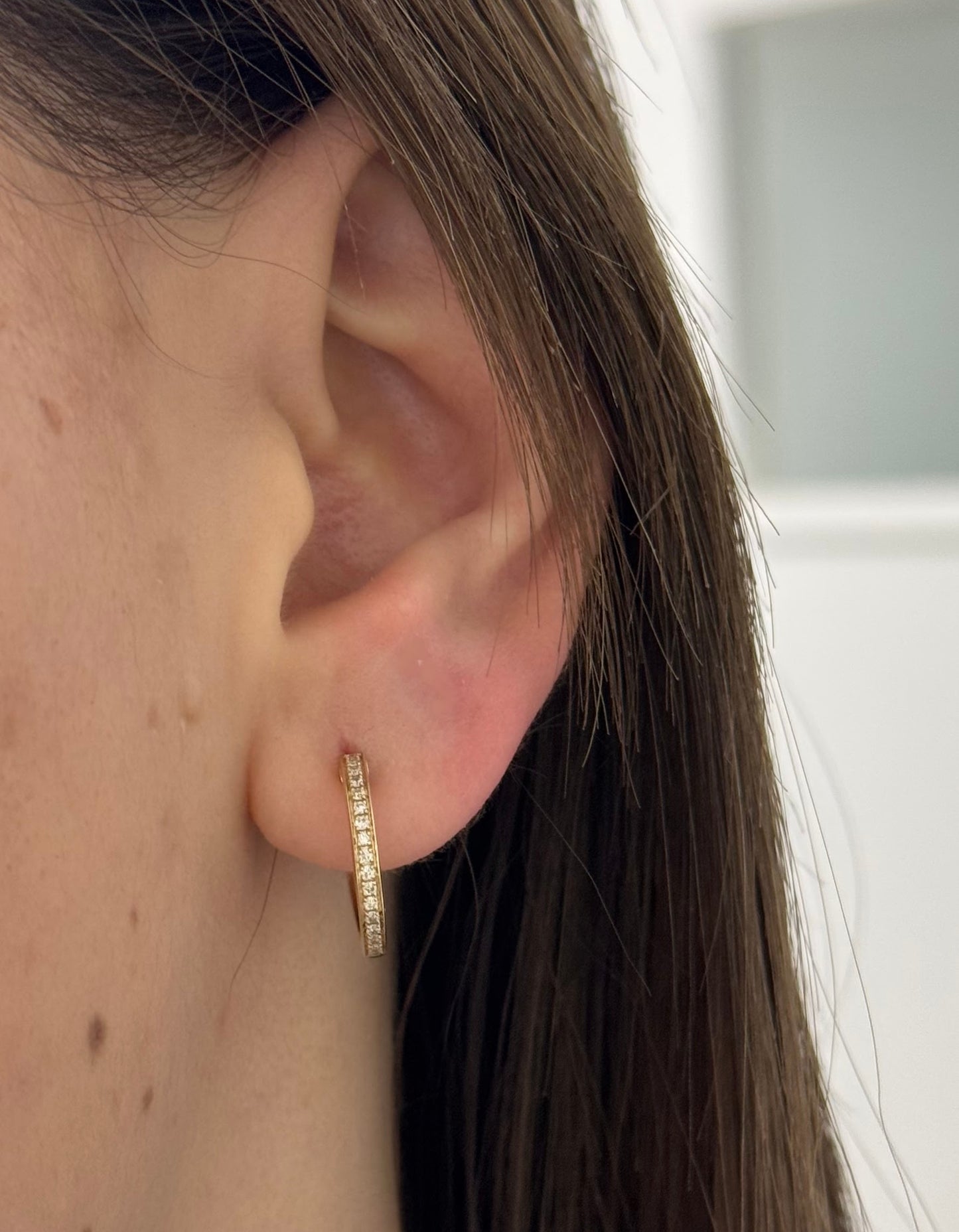 15.5mm Diamond Huggie Earrings