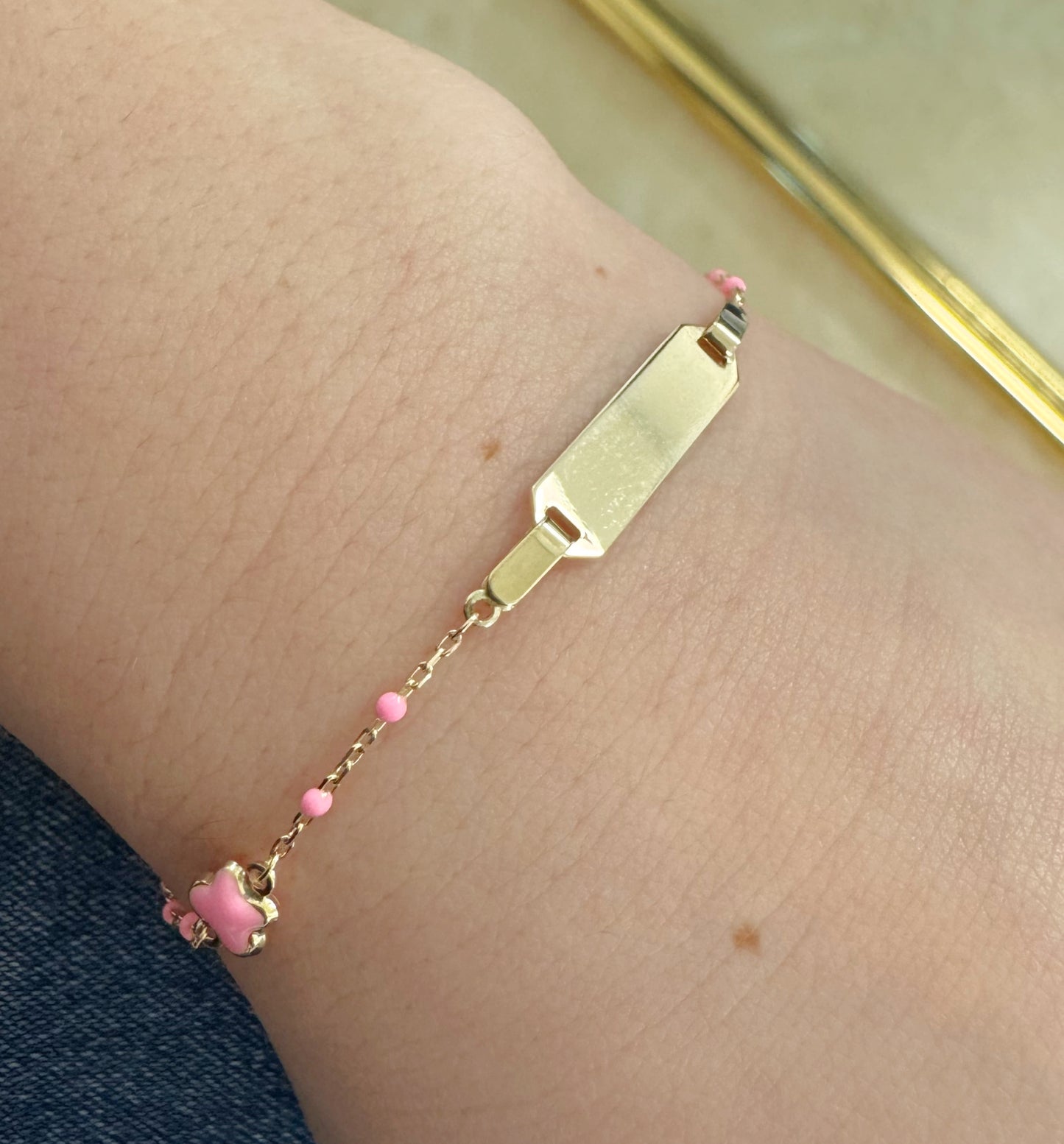 Baby ID Butterfly Enamel Pink Bracelet