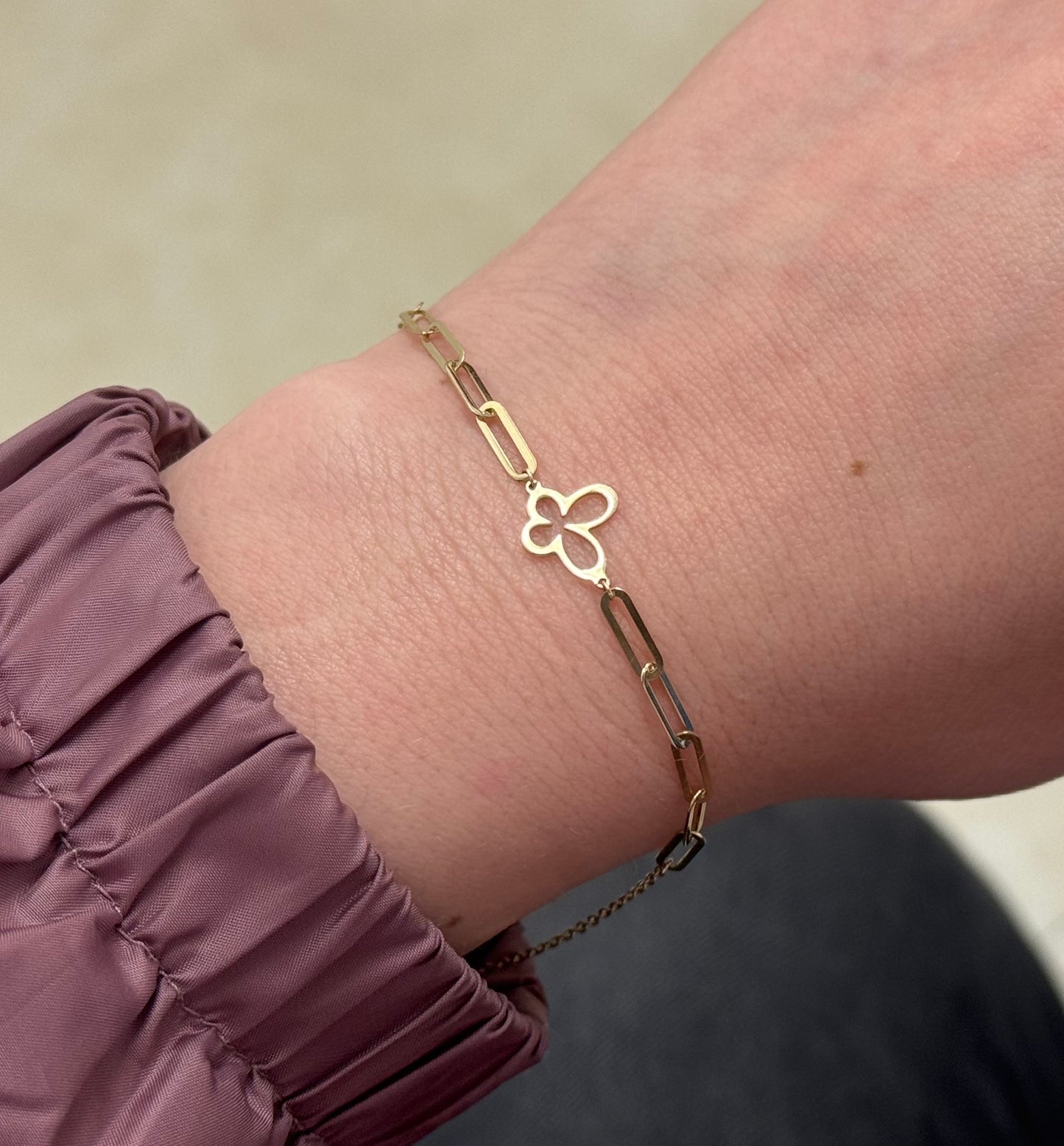 Butterfly Paperclip and Chain Bracelet