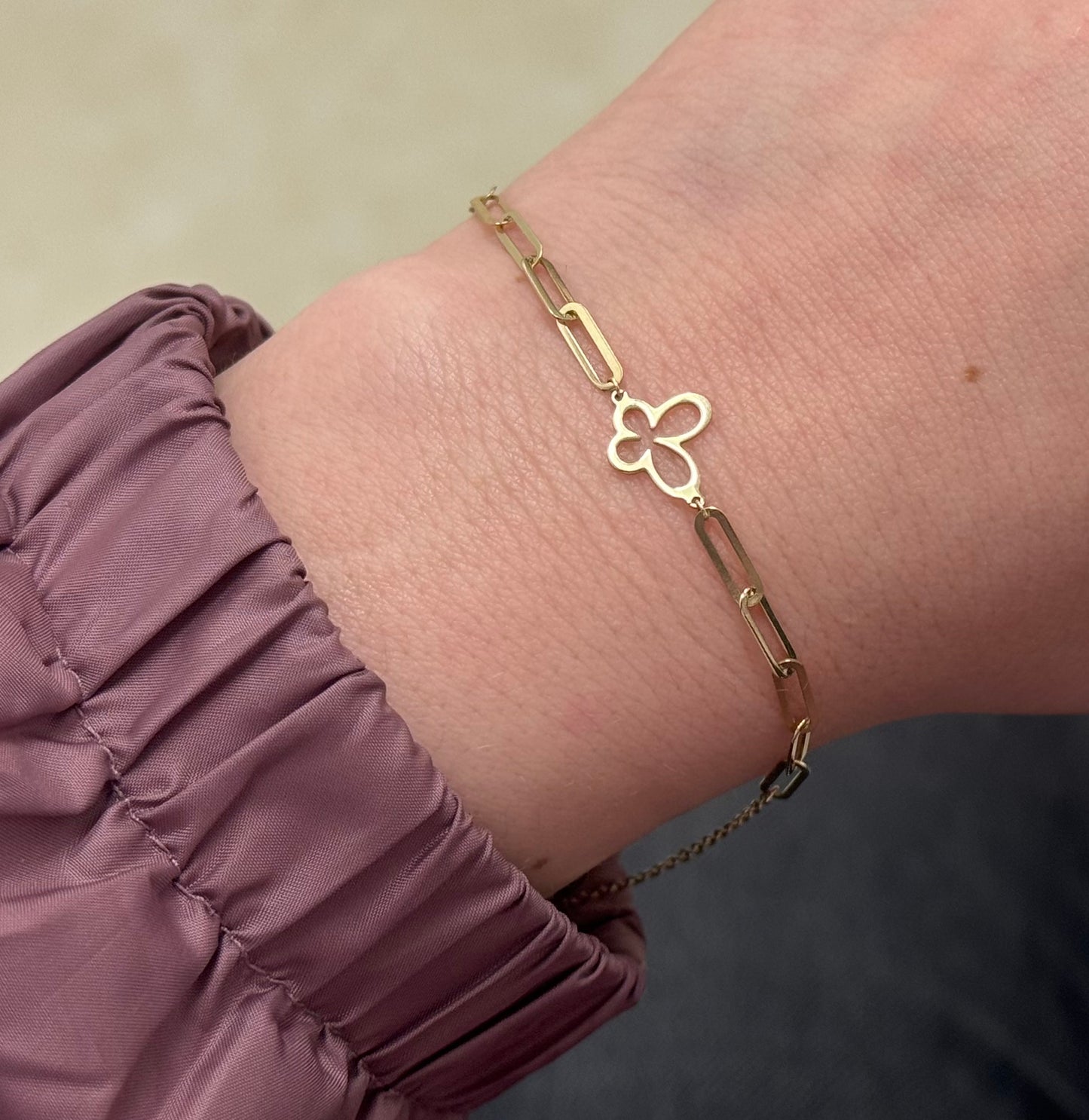 Butterfly Paperclip and Chain Bracelet