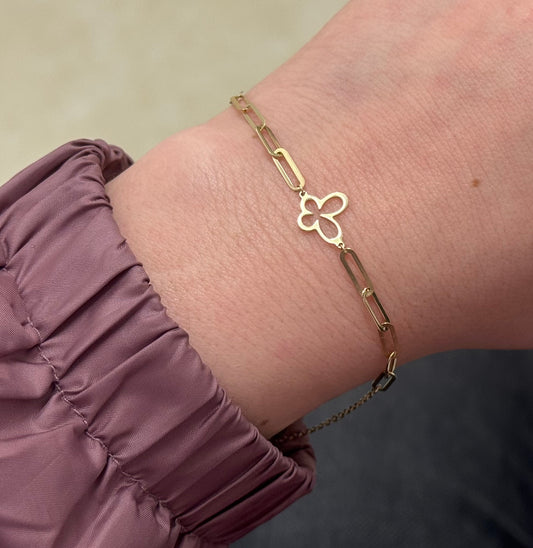 Butterfly Paperclip and Chain Bracelet