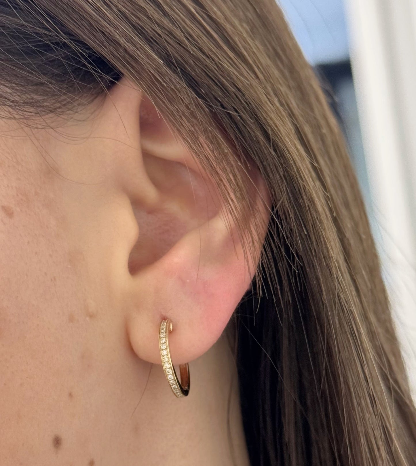 15.5mm Diamond Huggie Earrings