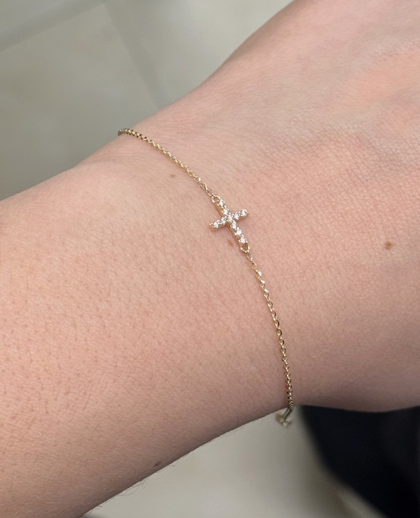 Diamond Cross Bracelet