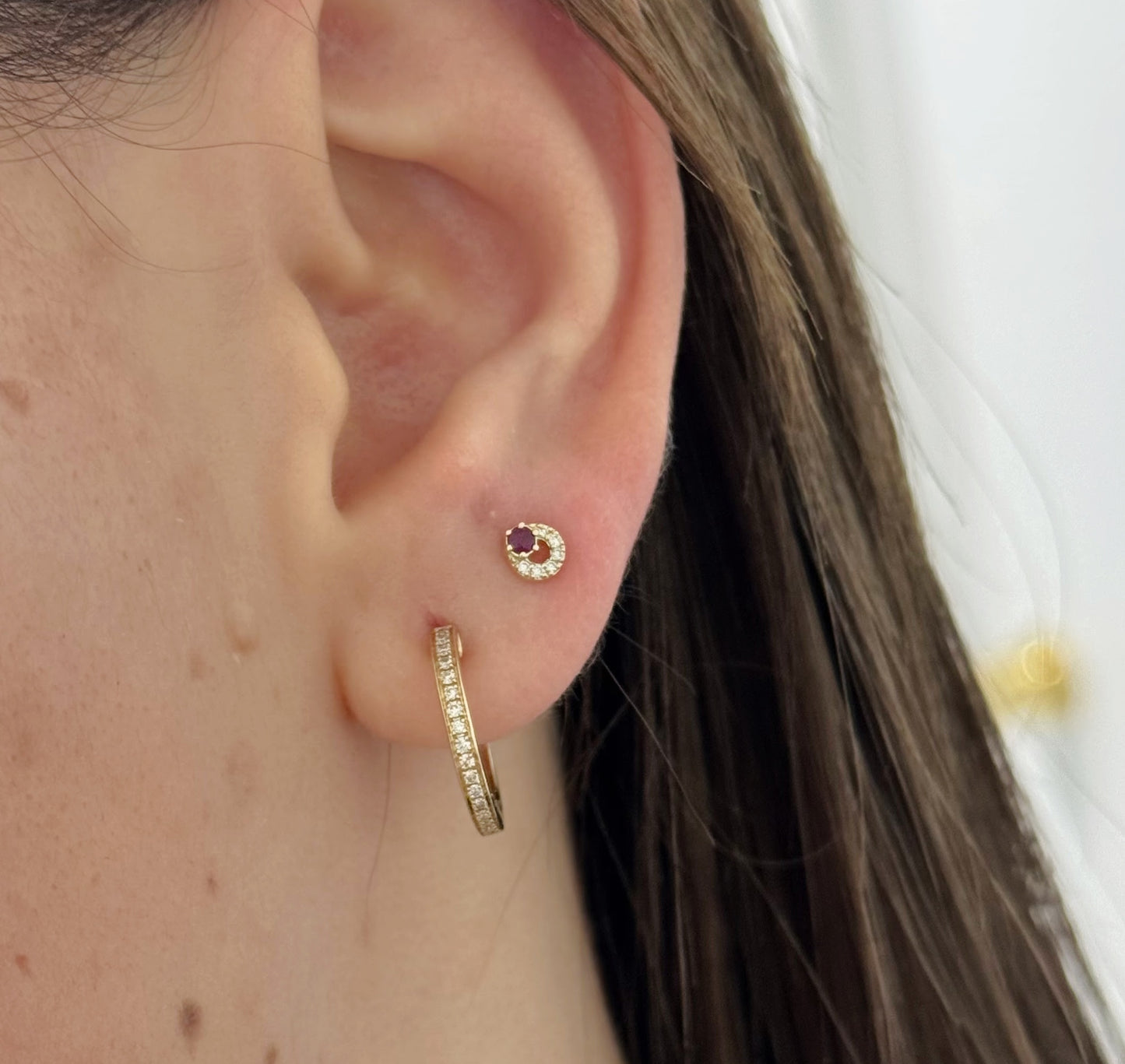 15.5mm Diamond Huggie Earrings