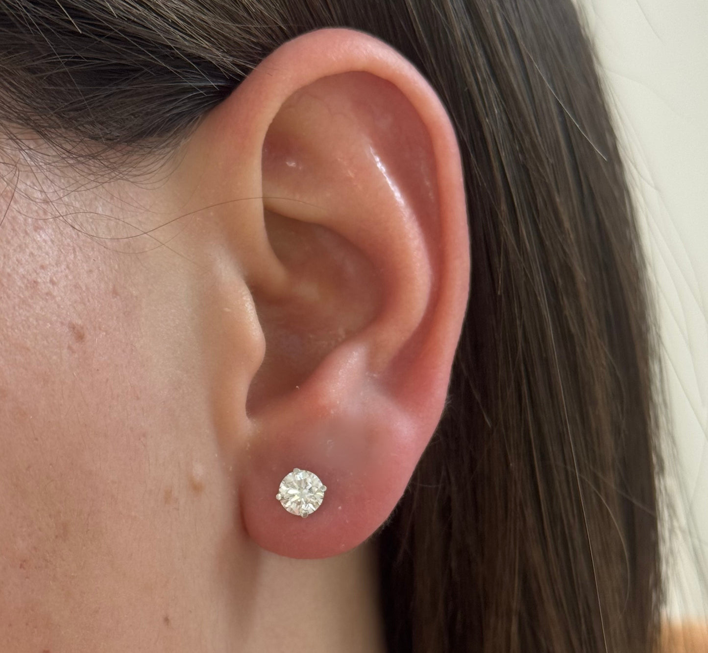 5.5mm White Gold Lab Grown Diamond Stud Earrings