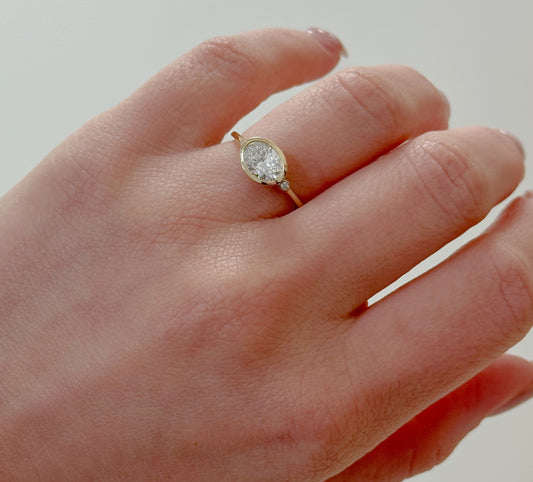 Lab Grown Diamond Oval Bezel Ring 1.27 CTW