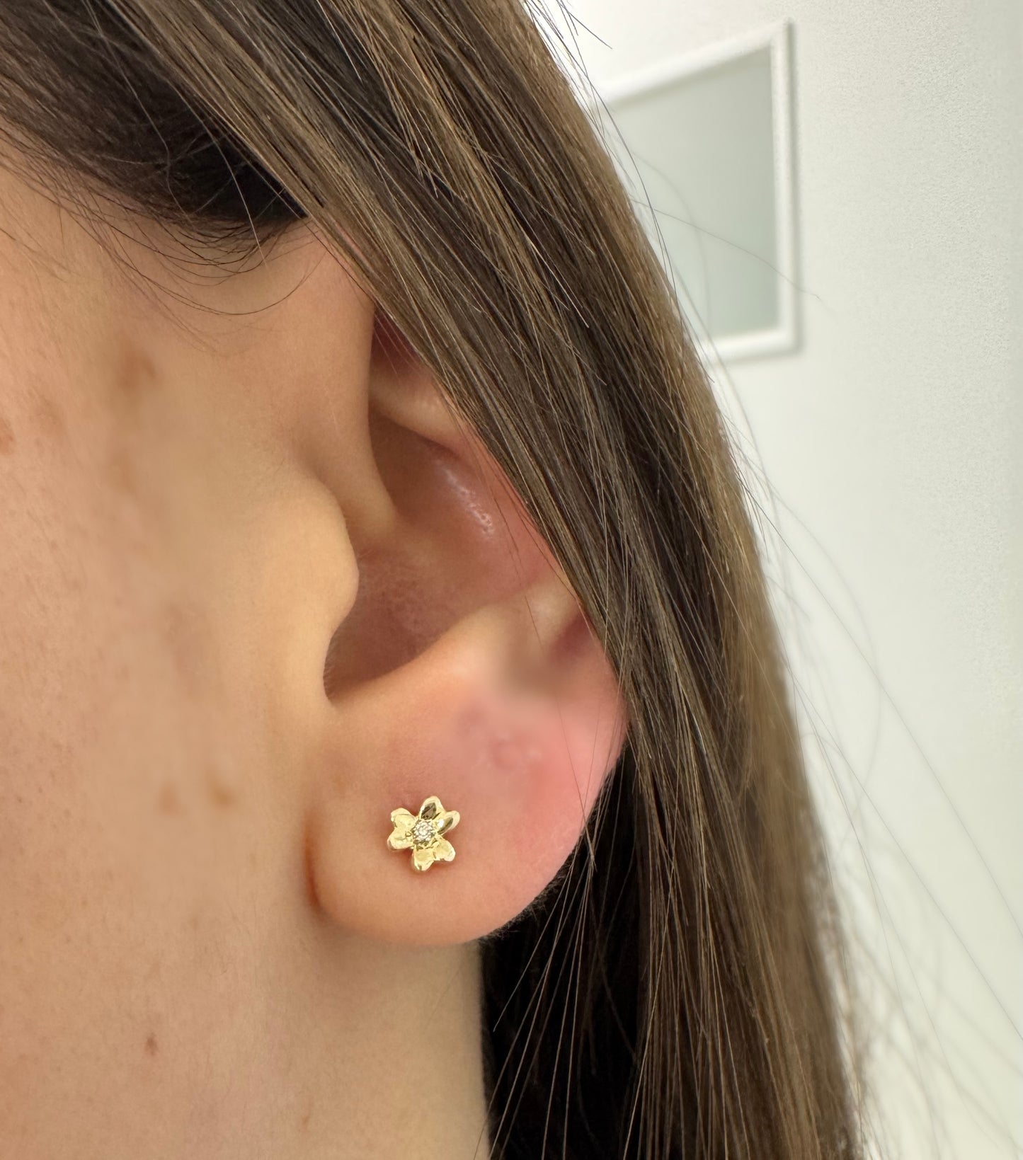 Flower Diamond Stud Earrings