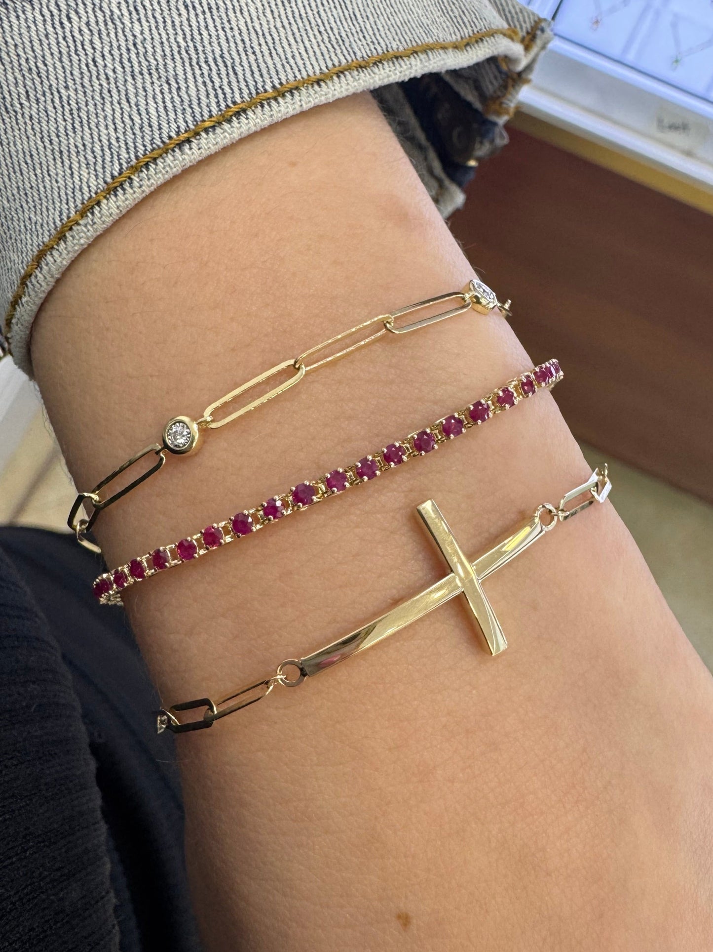 Paperclip Cross Bracelet