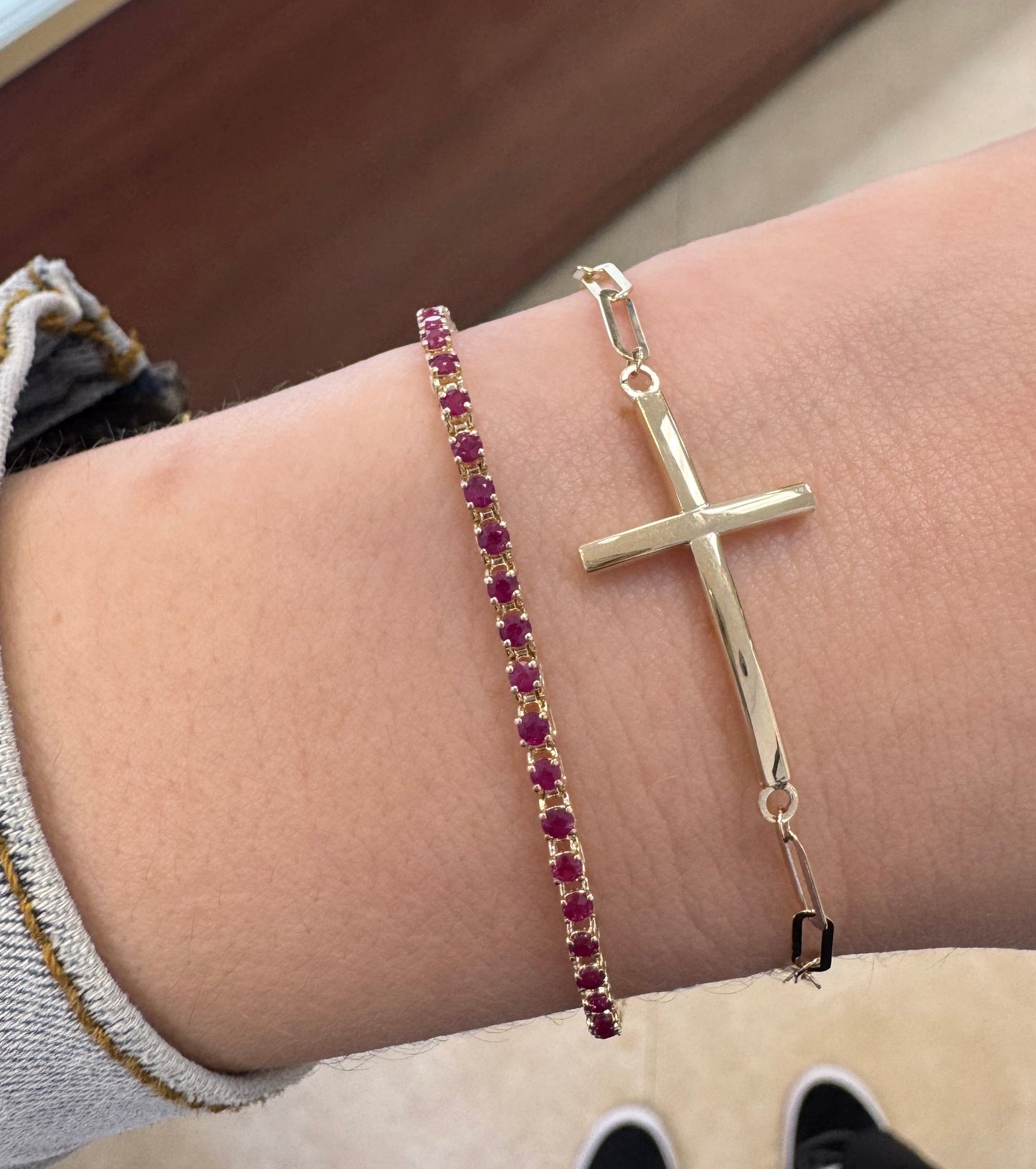 Paperclip Cross Bracelet