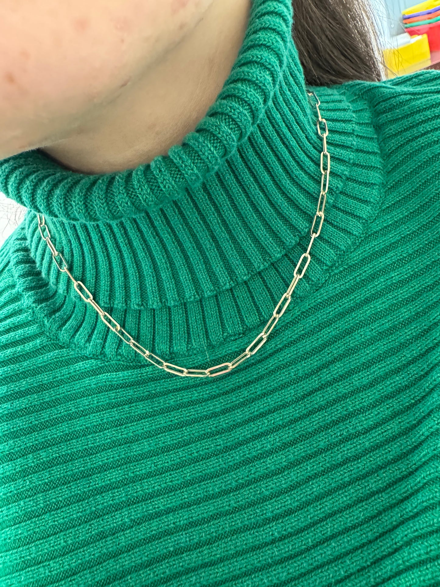 Oval Link Paperclip Necklace thick paperclip