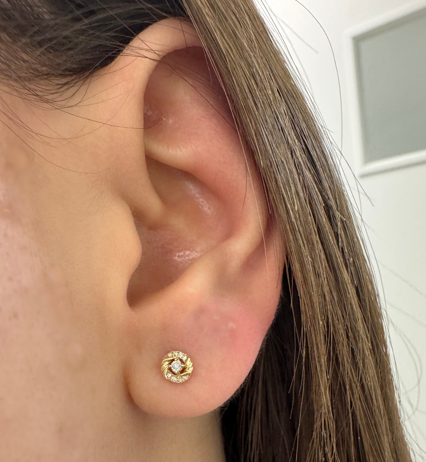 Twist Diamond Stud Earrings