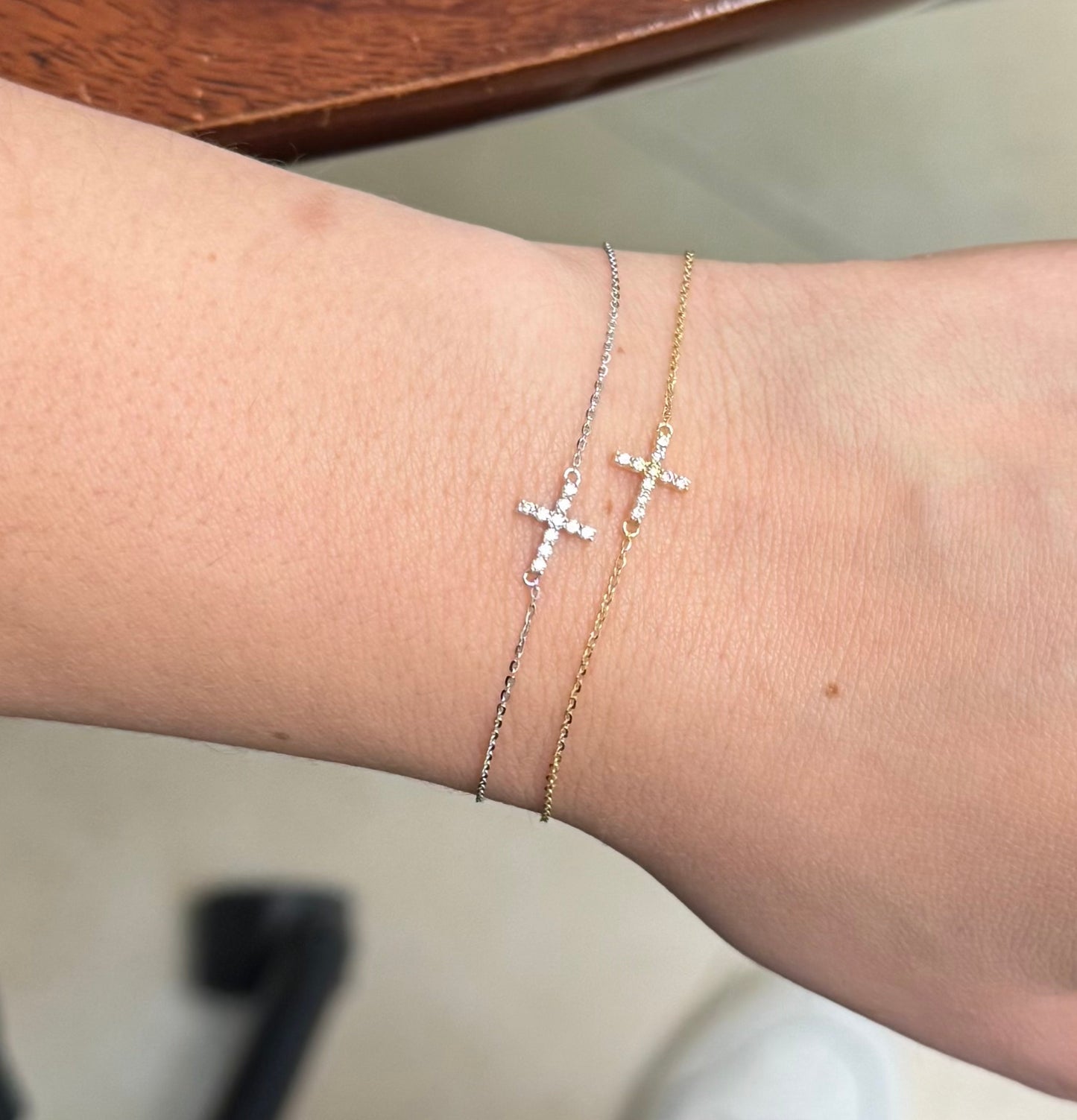 Diamond Cross Bracelet