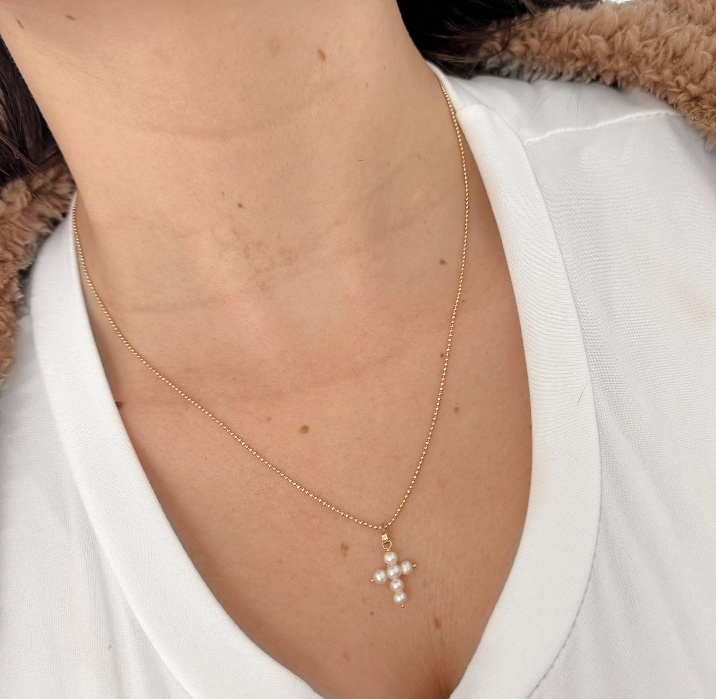 14K Gold Beaded Chain