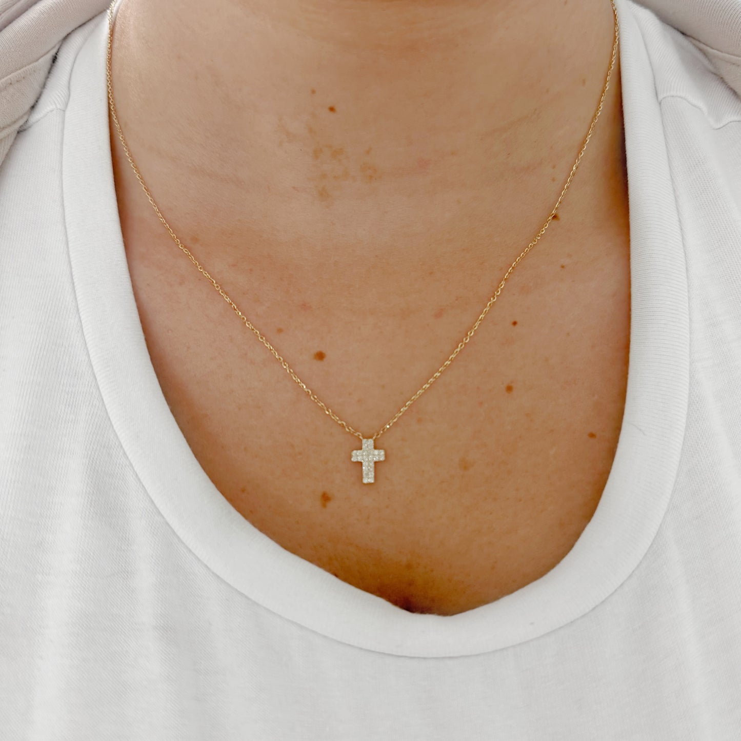 Mini Pave Diamond Cross