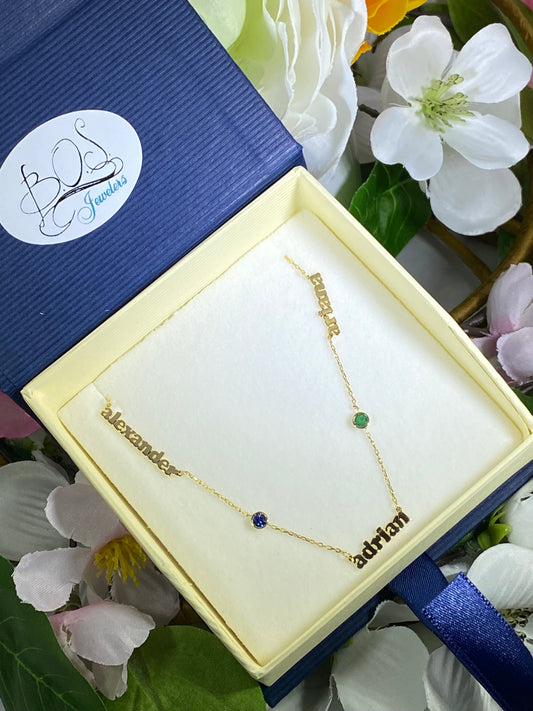 Single Miniature Name Cut Out (No Chain) 14K Gold