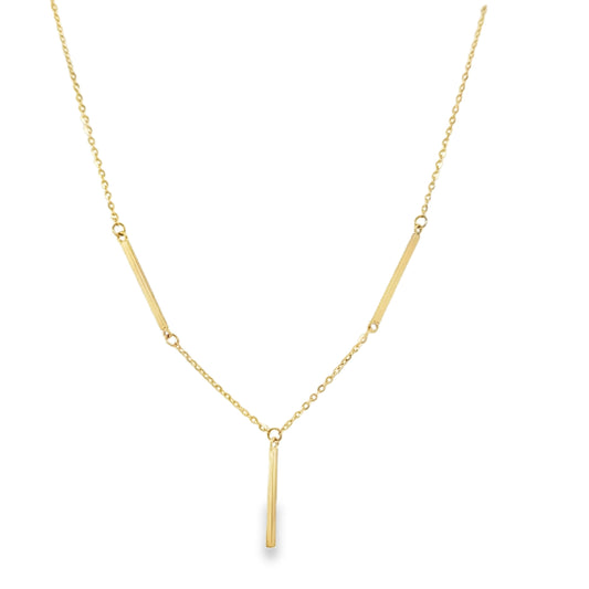 Bar and Cable Link Lariat Necklace