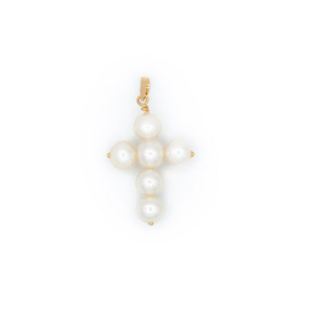 5mm Pearl Cross Pendant