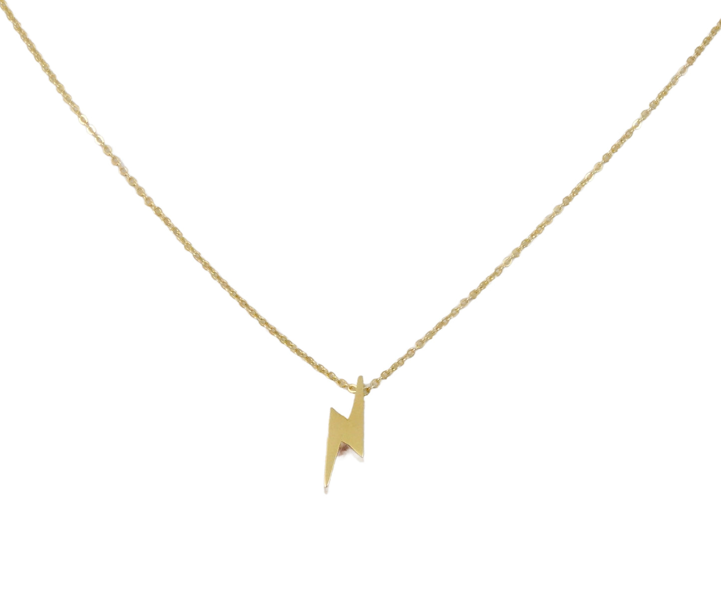 Miniature Lightning Bolt Necklace 14KY Gold