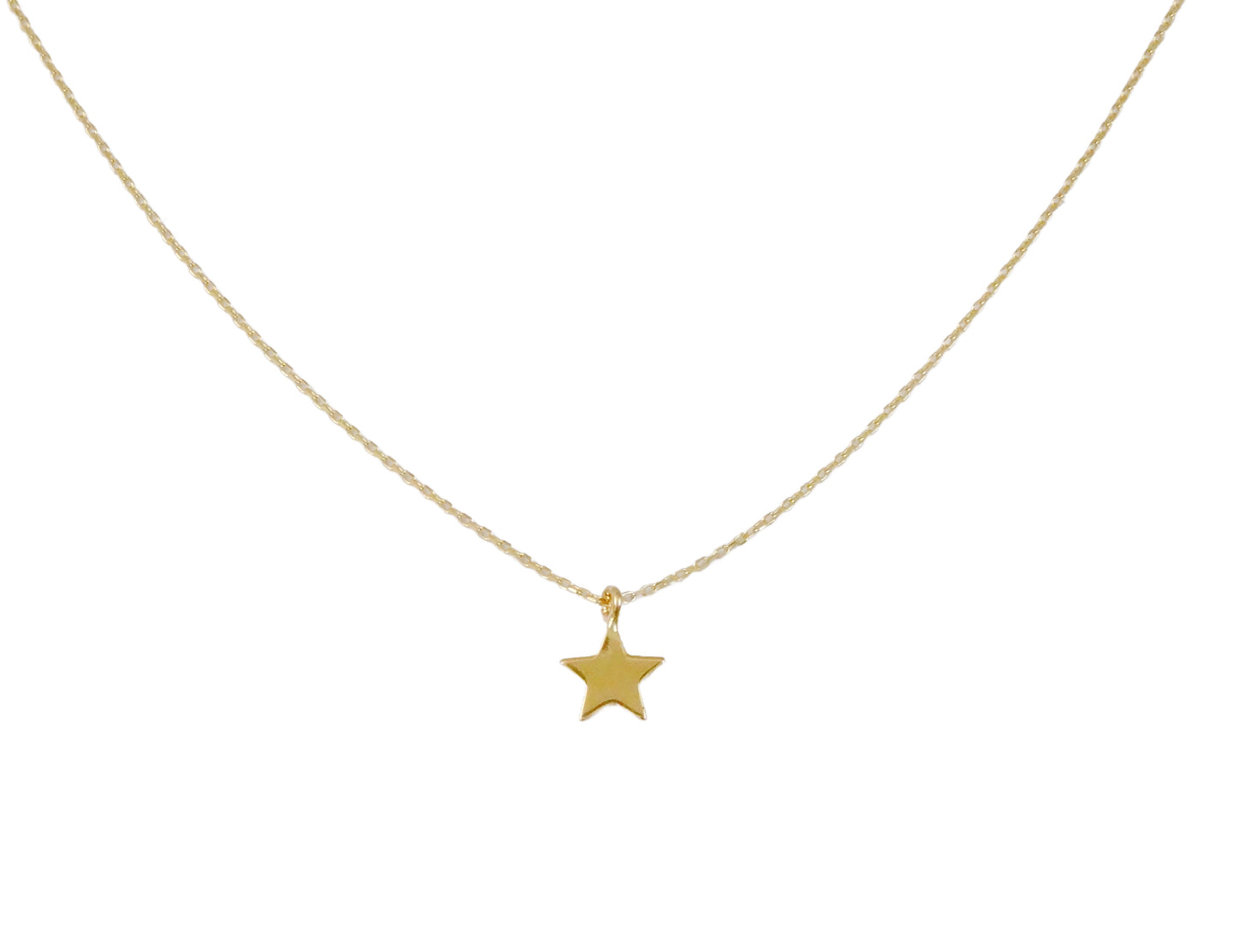 14KY Gold Single Star Pendant Necklace