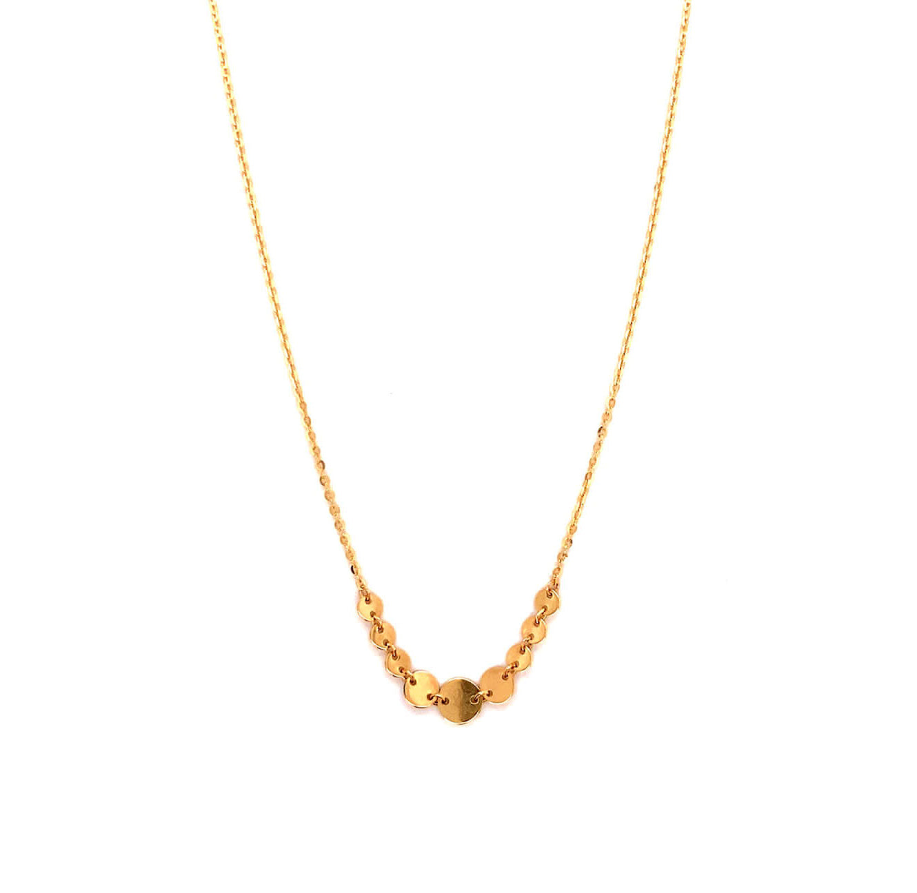 14KY Gold multiple disc necklace