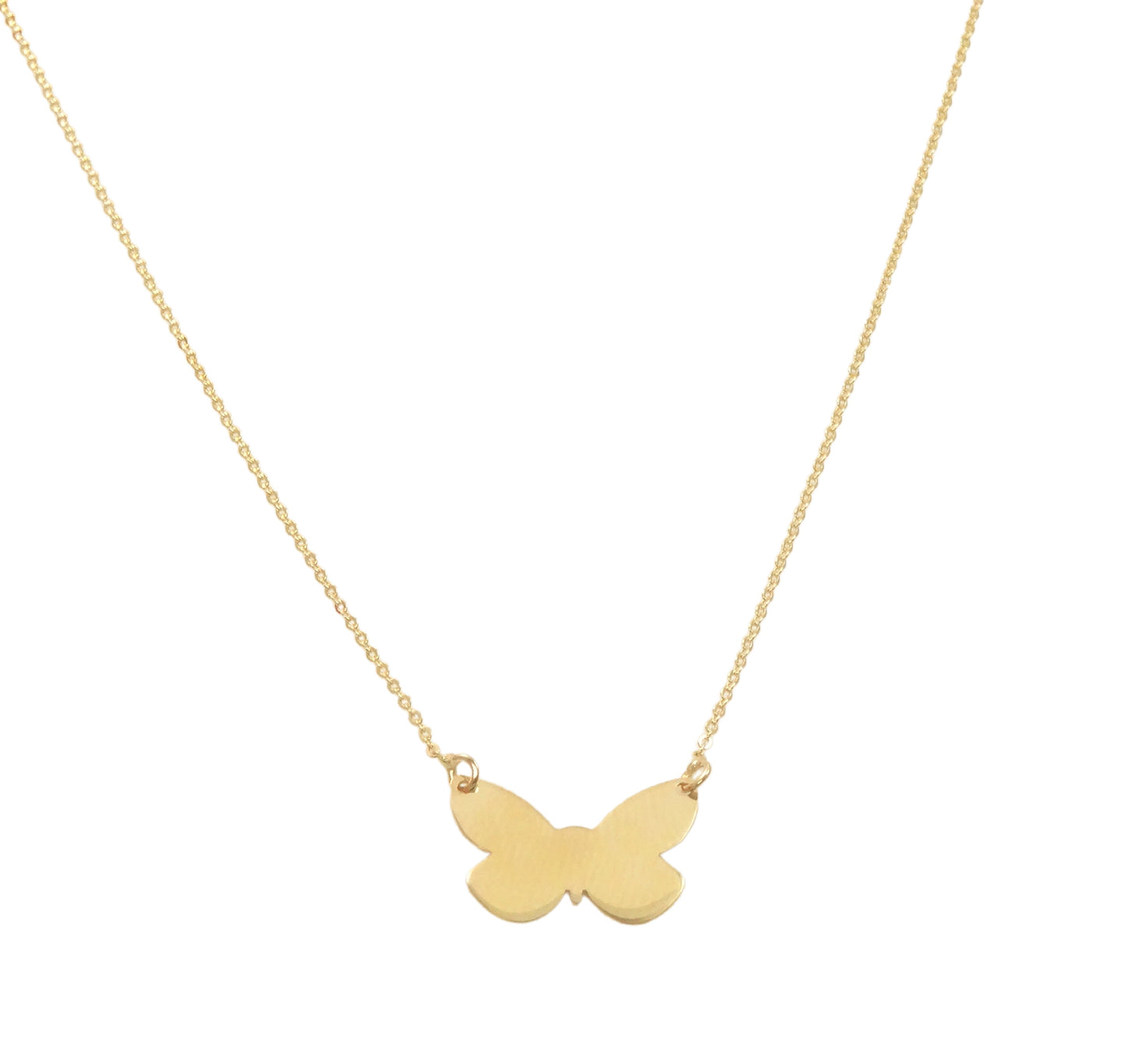 Single Butterfly Choker Necklace 14KY Gold