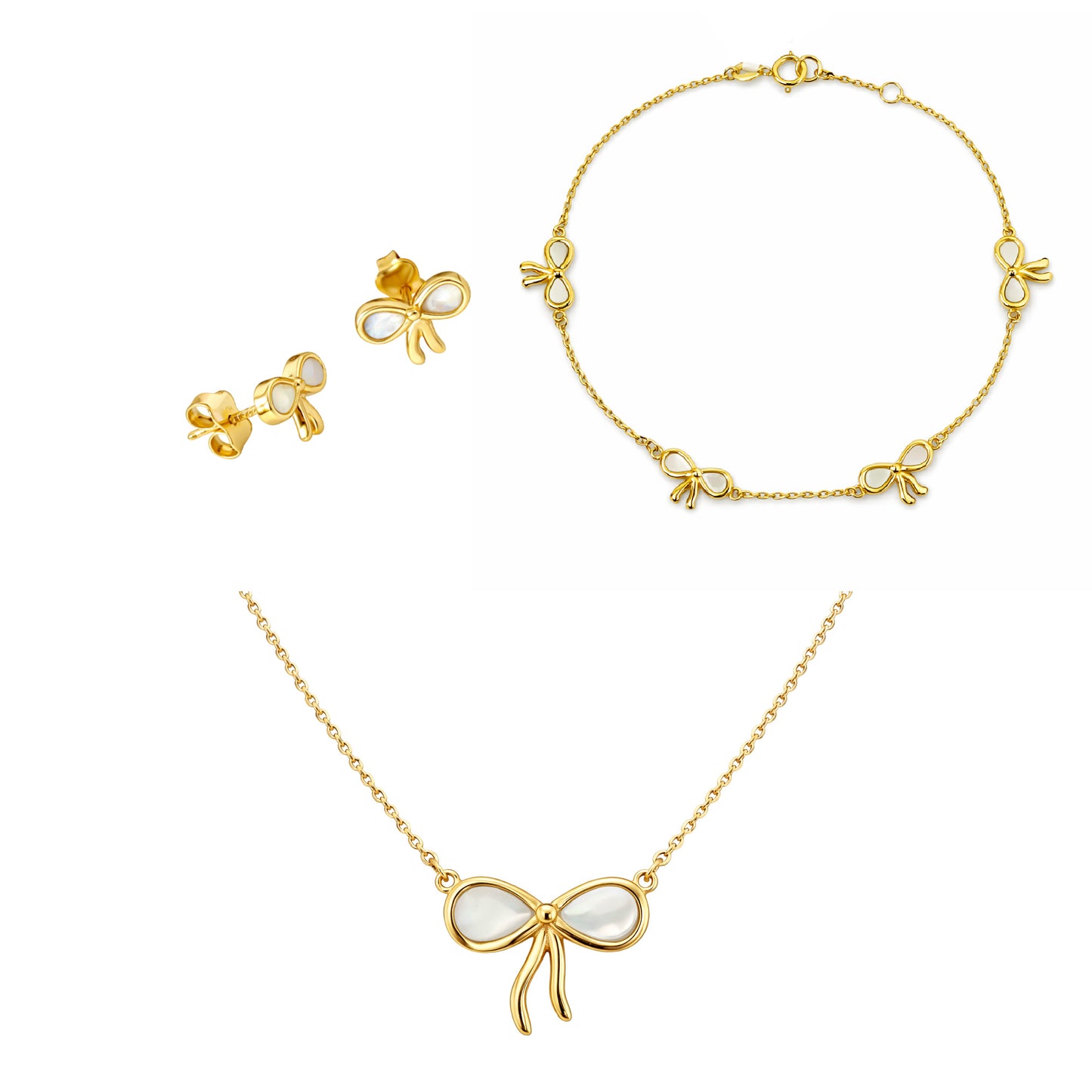 Mother of Pearl Bow Jewelry Set