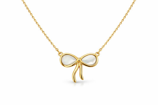 Mother of Pearl Single Bow Necklace