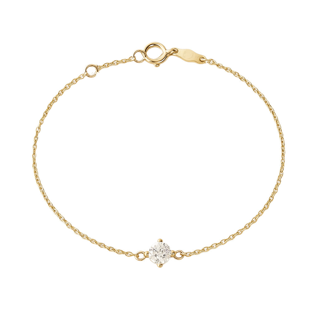 Single Solitaire Cubic Zirconia Bracelet