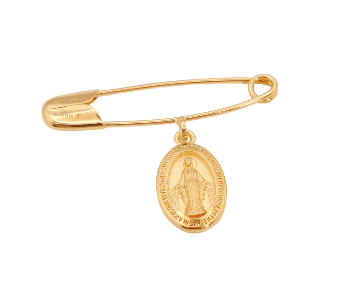 Miraculous Medal Baby Pin 12X8mm