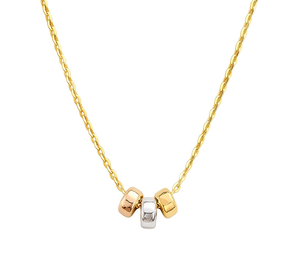 Tricolor Multi Disc Necklace