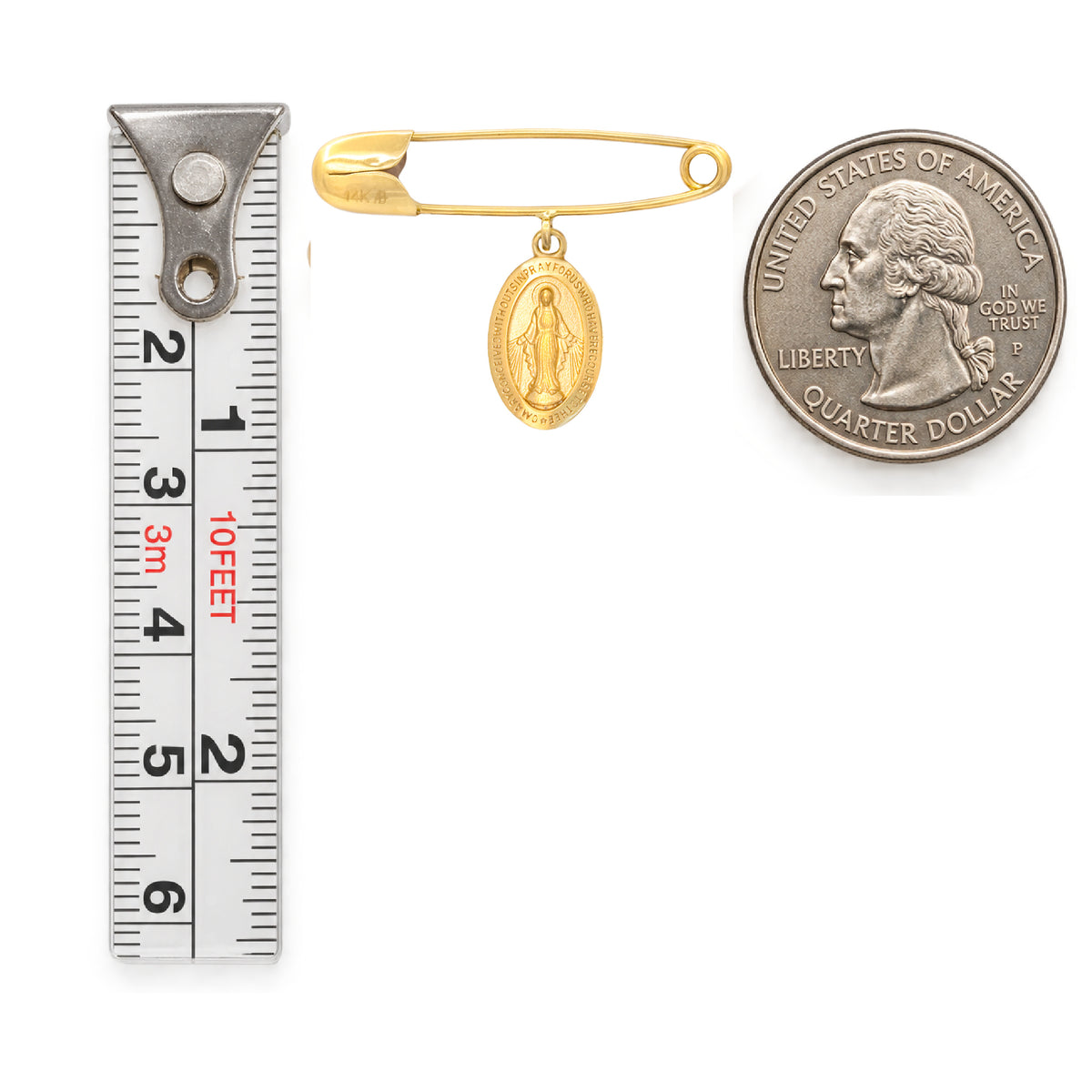 Miraculous Medal Baby Pin 12X8mm
