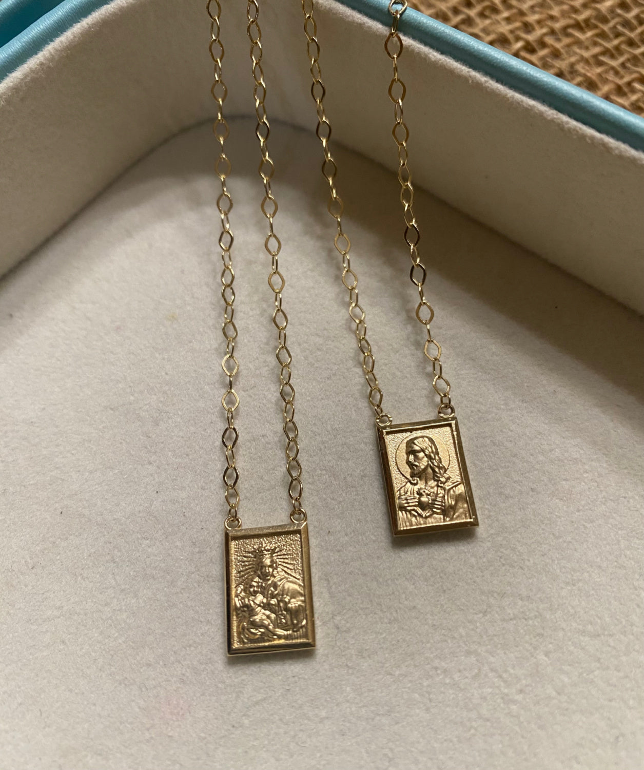 Large Double Scapular Necklace with Thicker Chain