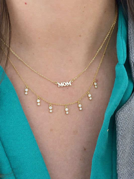 Miniature MOM Cut Out Necklace