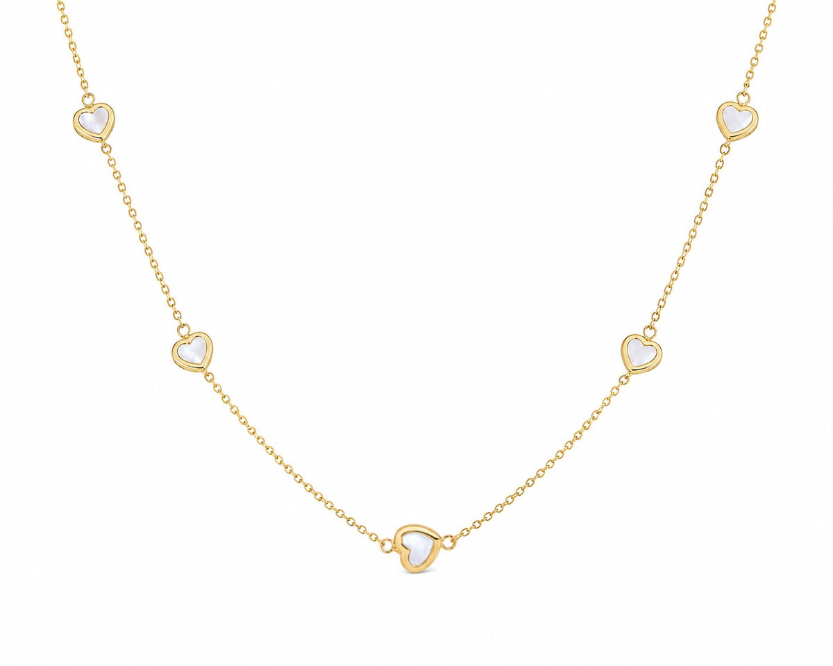 Small Mother Of Pearl Heart Necklace