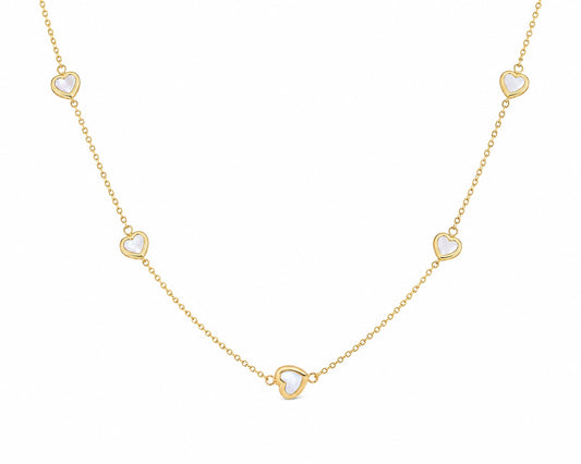 Small Mother Of Pearl Heart Necklace