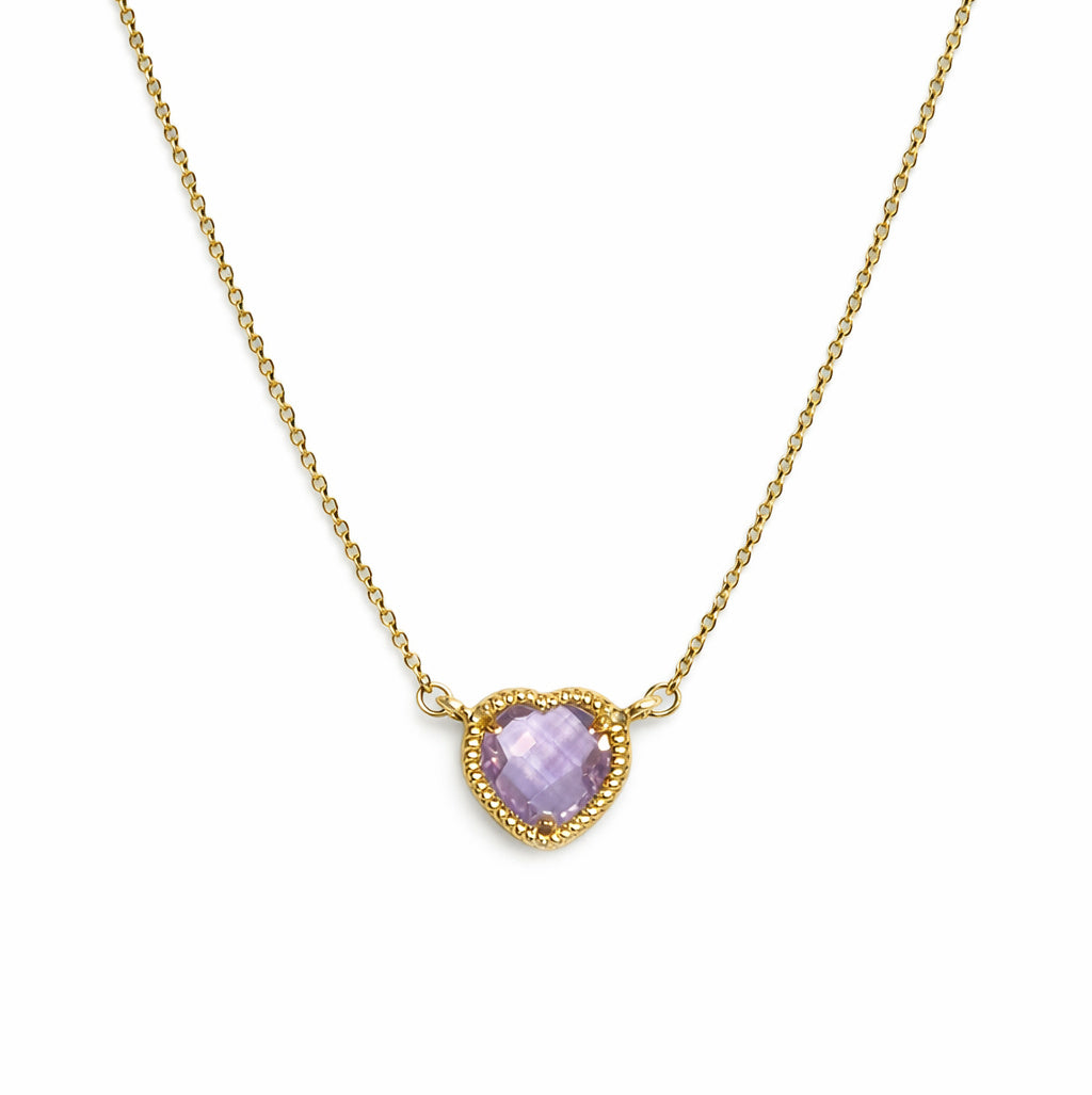 Heart Amethyst Rope Halo Jewelry Set