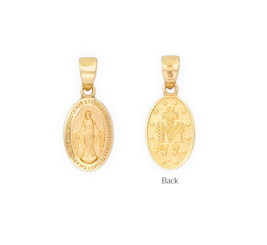 12mm Oval Miraculous Medal 14KY Gold