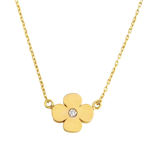 Cubic Zirconia Flower Necklace