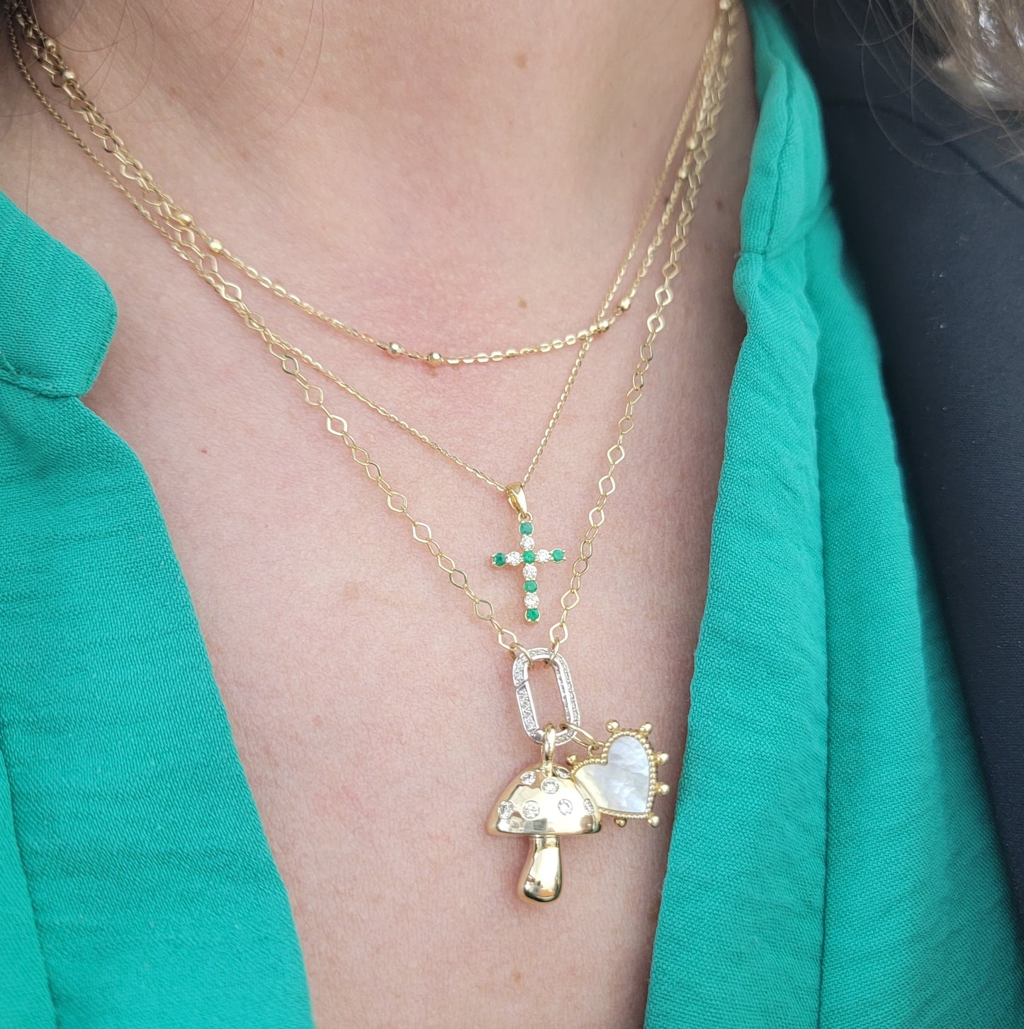 Diamond Ruby Emerald Blue Sapphire Cross