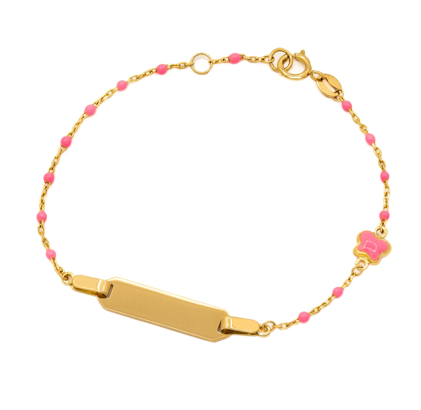 Baby ID Butterfly Enamel Pink Bracelet