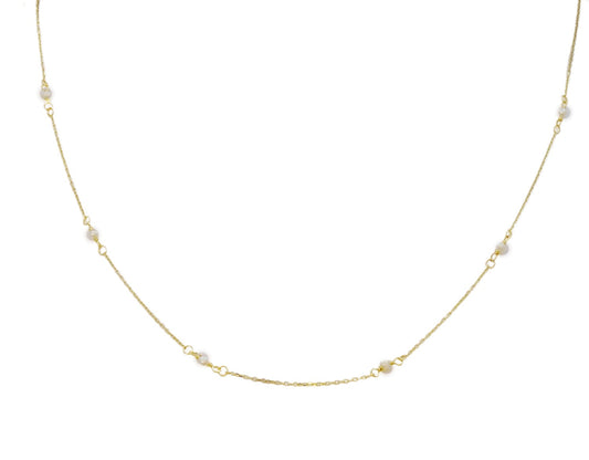 Dainty Fresh Water Pearl Station Necklace