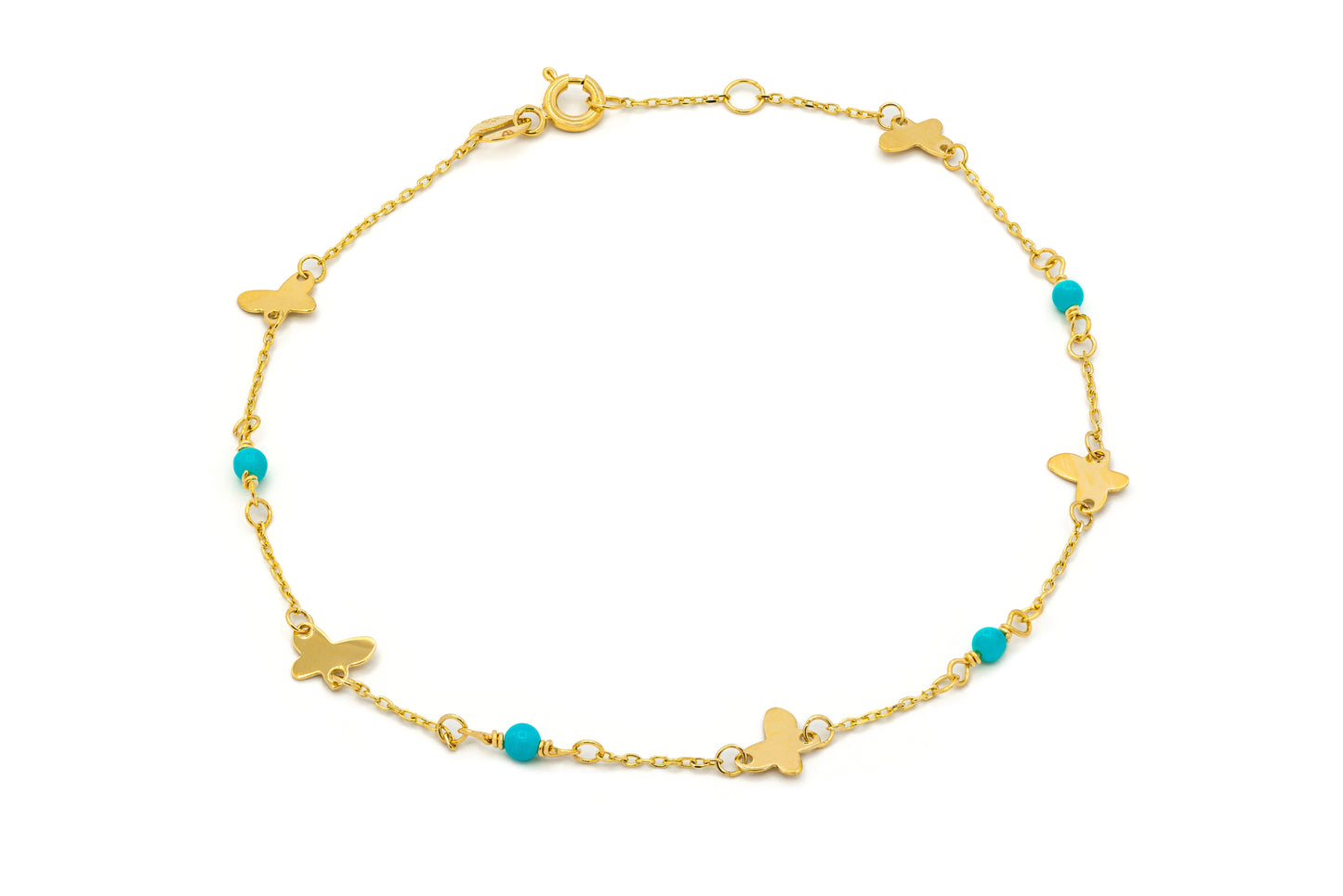 Butterfly Charm Pearl or Turquoise Bracelet