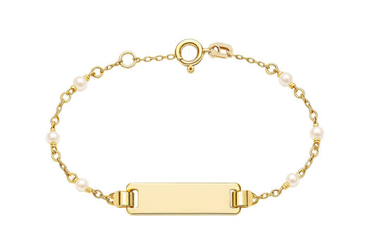 Baby ID Pearl Chain Bracelet Engravable