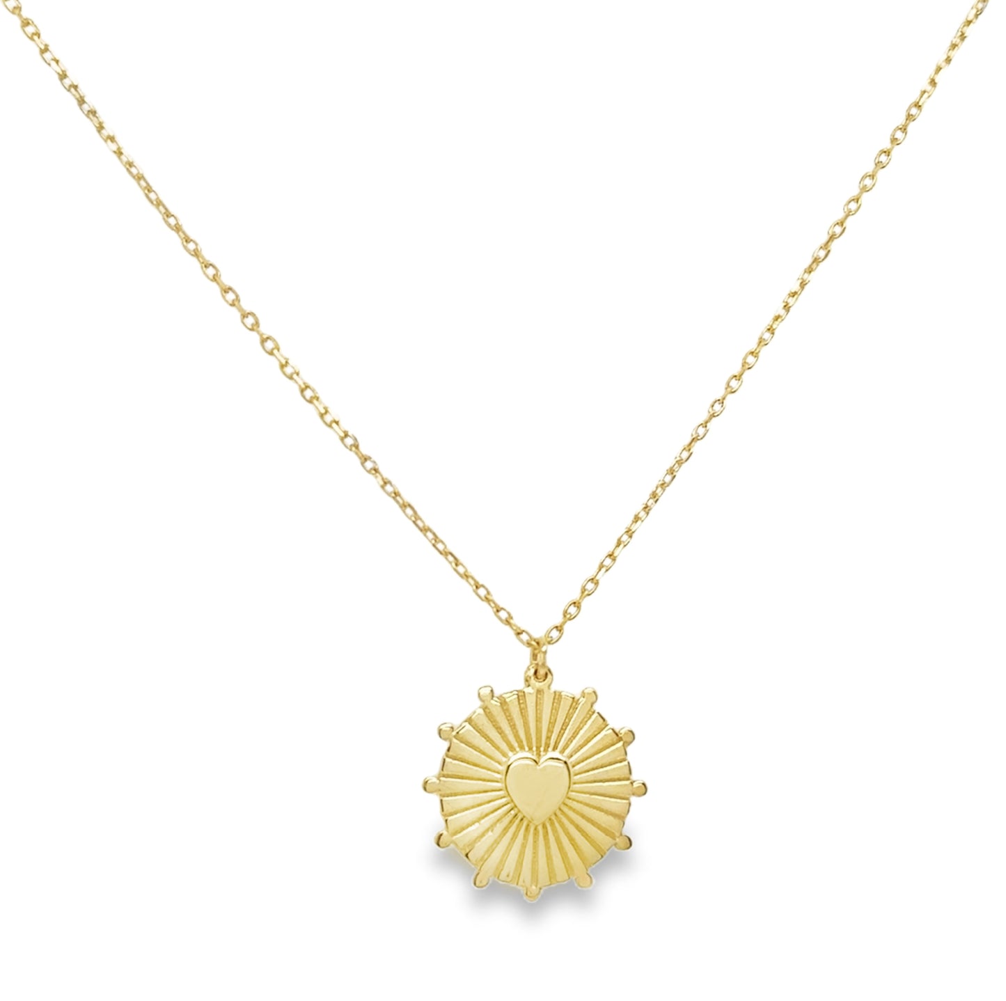 Sun Shape with Heart in the center Necklace