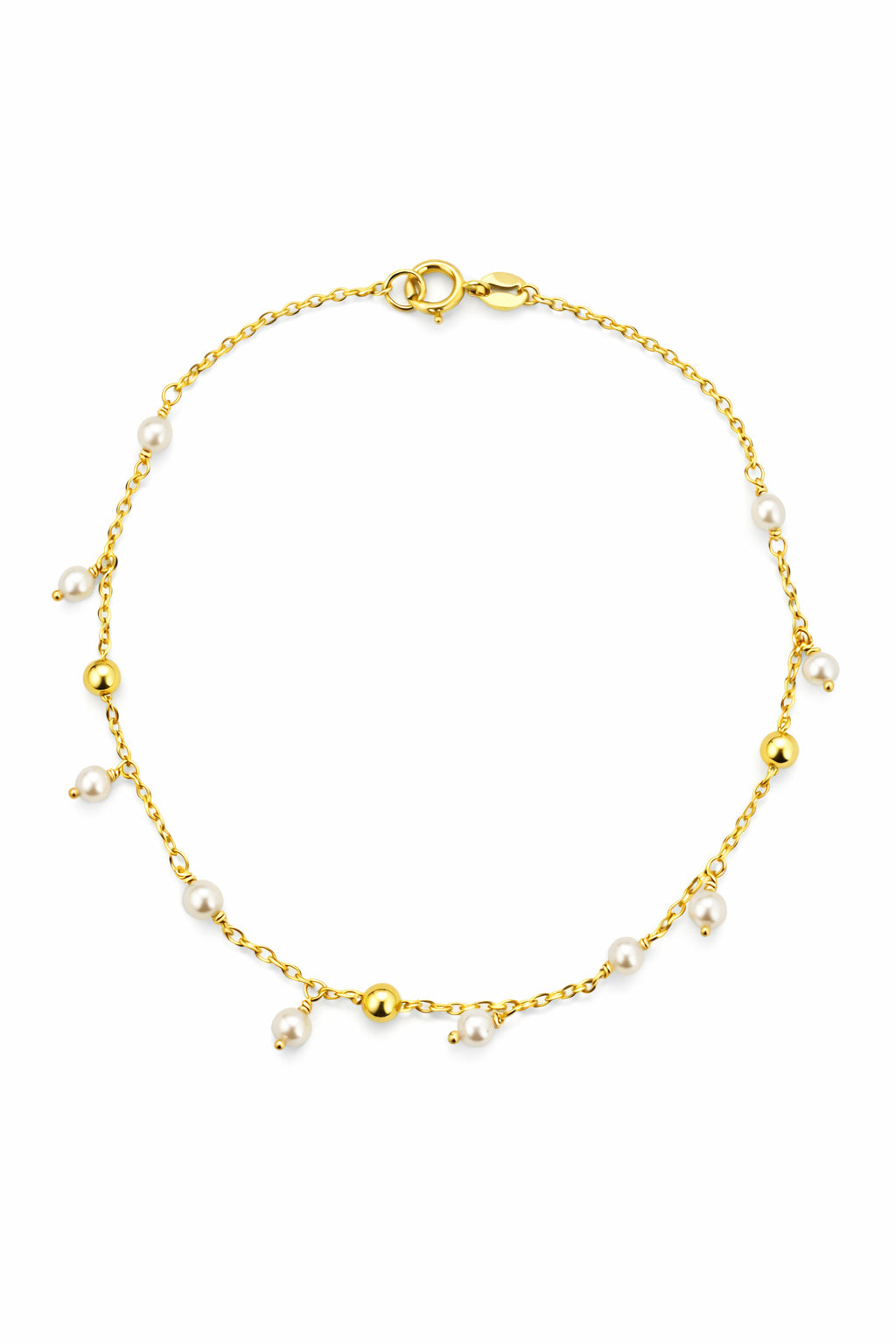 Freshwater Dangle Pearl And Bead Station Bracelet