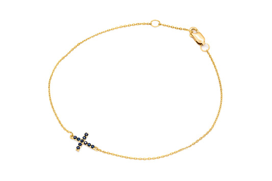 Color Stone Cross Bracelet