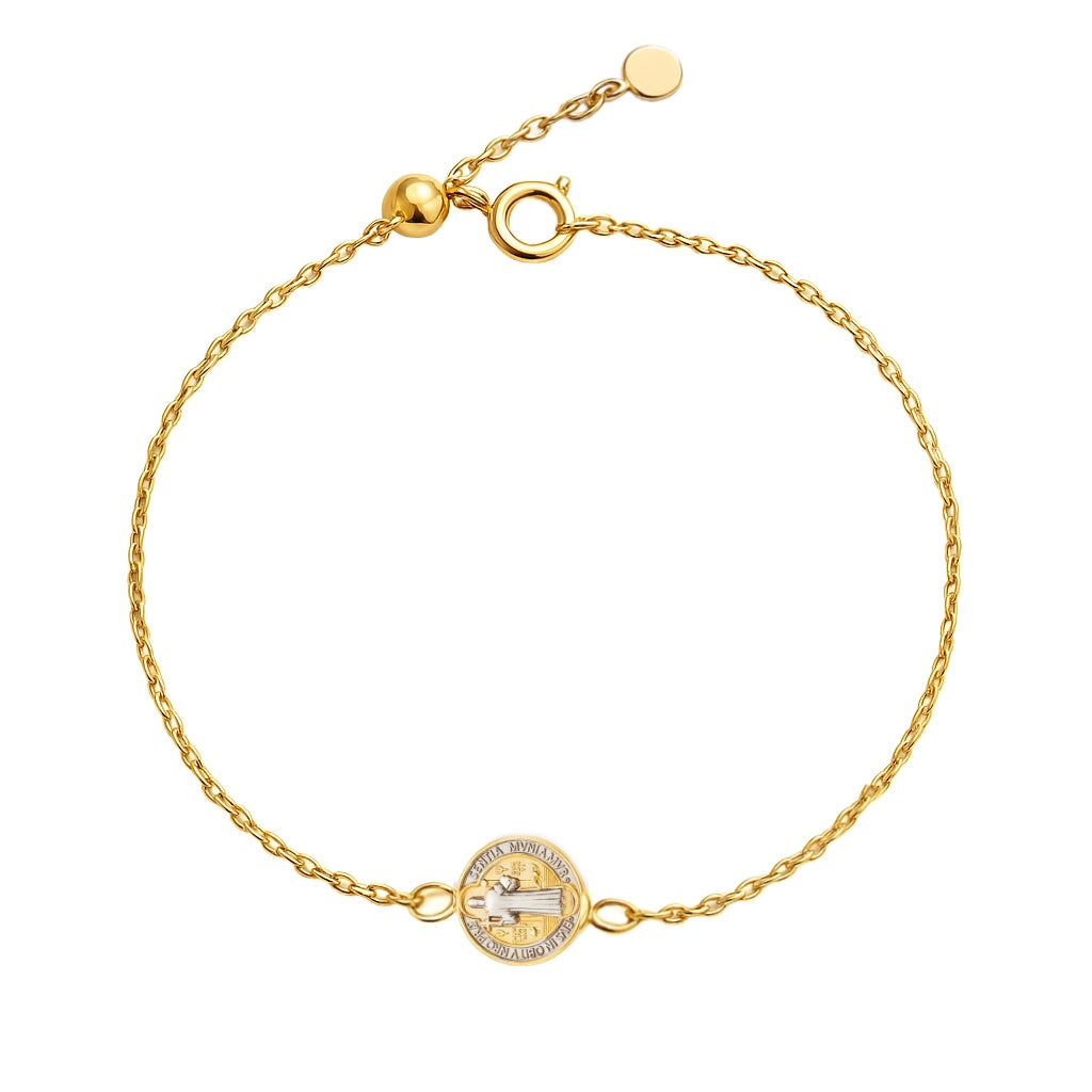 Adjustable Saint Benedict Medal Bracelet 8mm